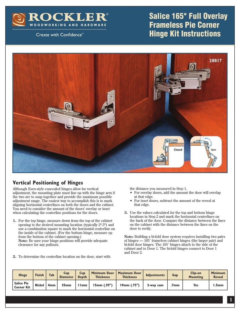 Rockler Salice 28817 User manual