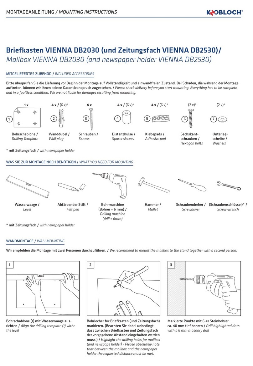 KNOBLOCH VIENNA DB2030 Mounting instructions