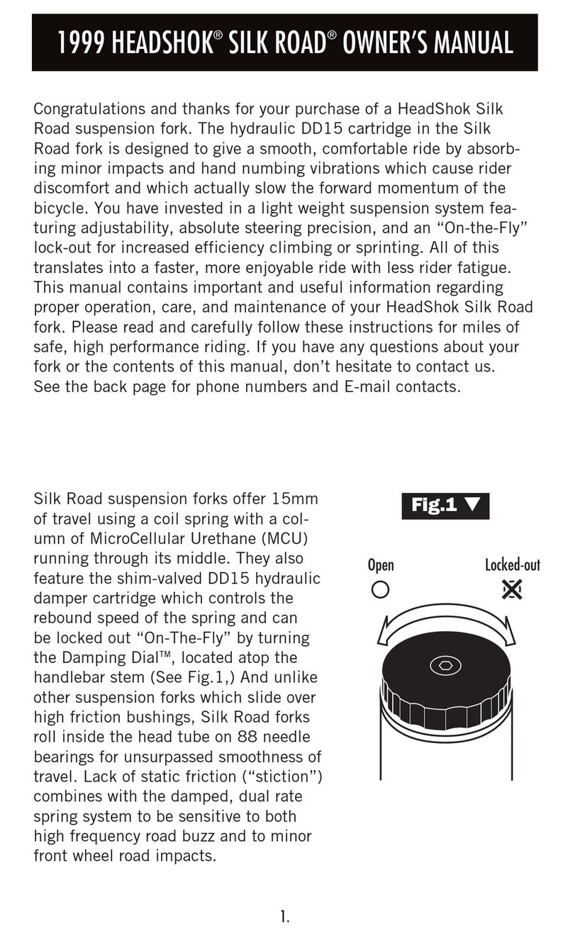 Cannondale Headshok Silk Road 1999 User manual