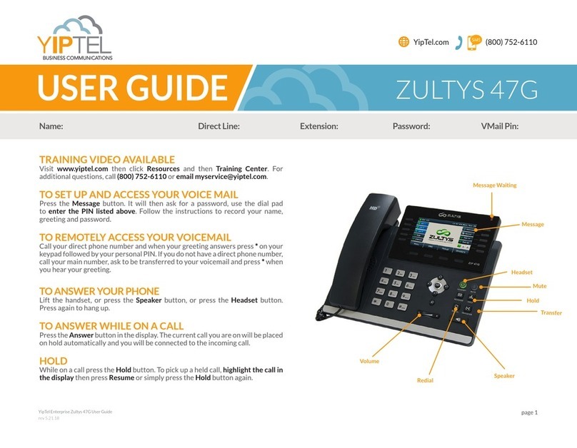 Zultys 47G User manual