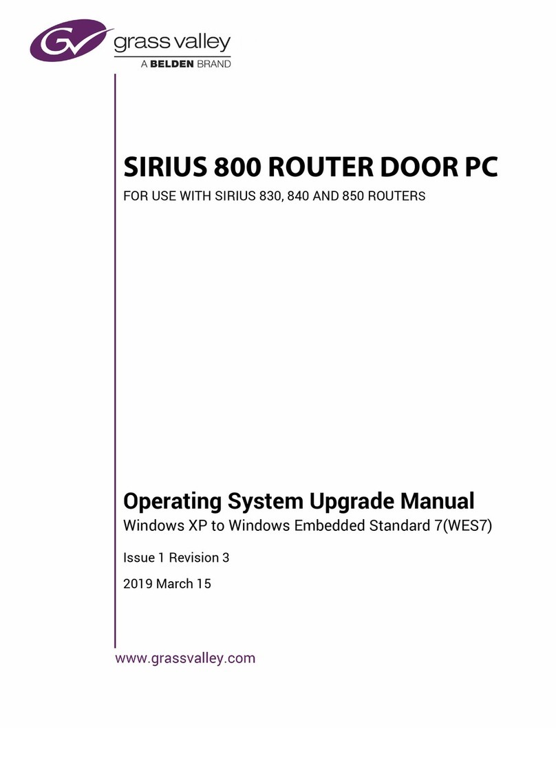 Belden grass valley SIRIUS 800 Series Operating System Upgrade Manual