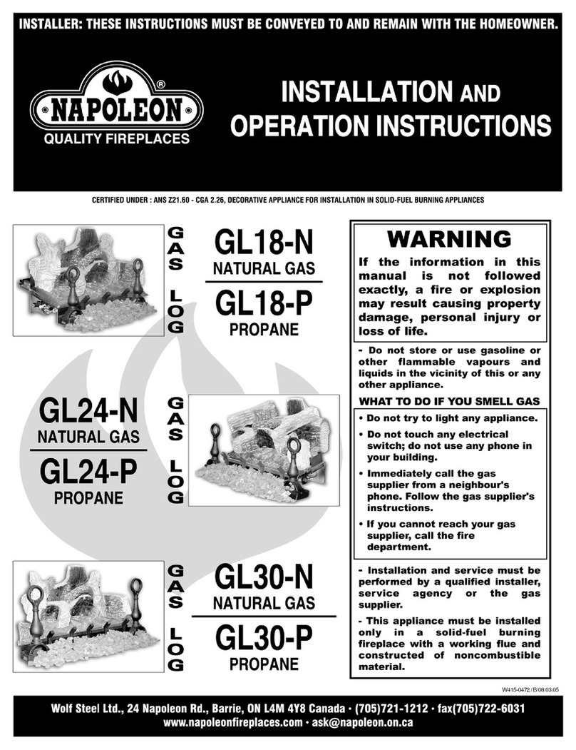 Napoleon GL18N Installation and operation instructions
