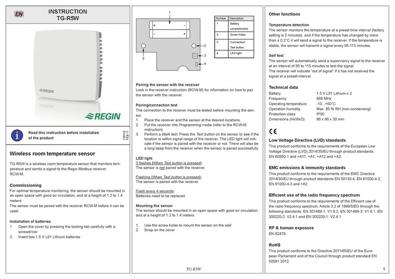 Regin TG-R5W Instruction