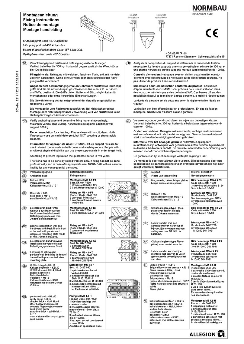 Allegion NORMBAU 457 Series installation instructions