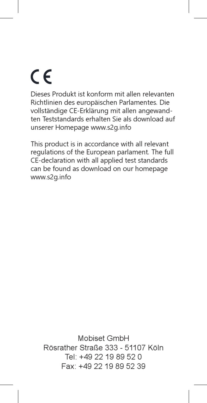 S2G KZF user manual