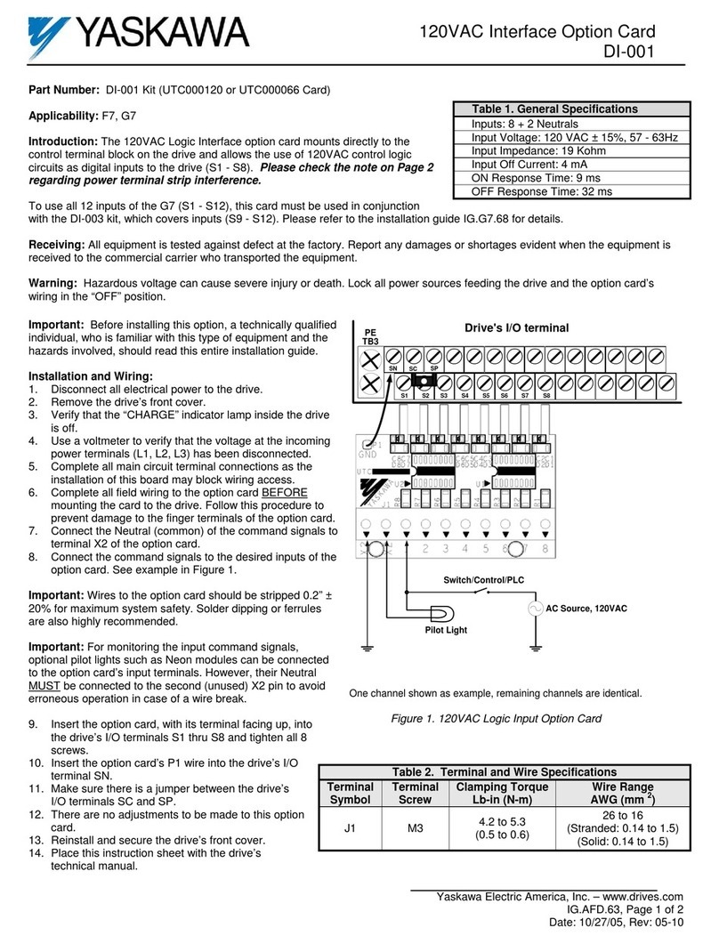 YASKAWA DI-001 quick start guide