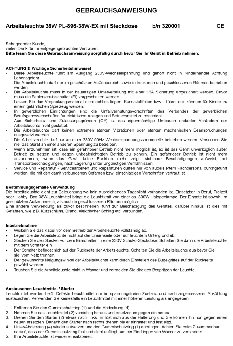IVT PL-896-38W-EX User manual