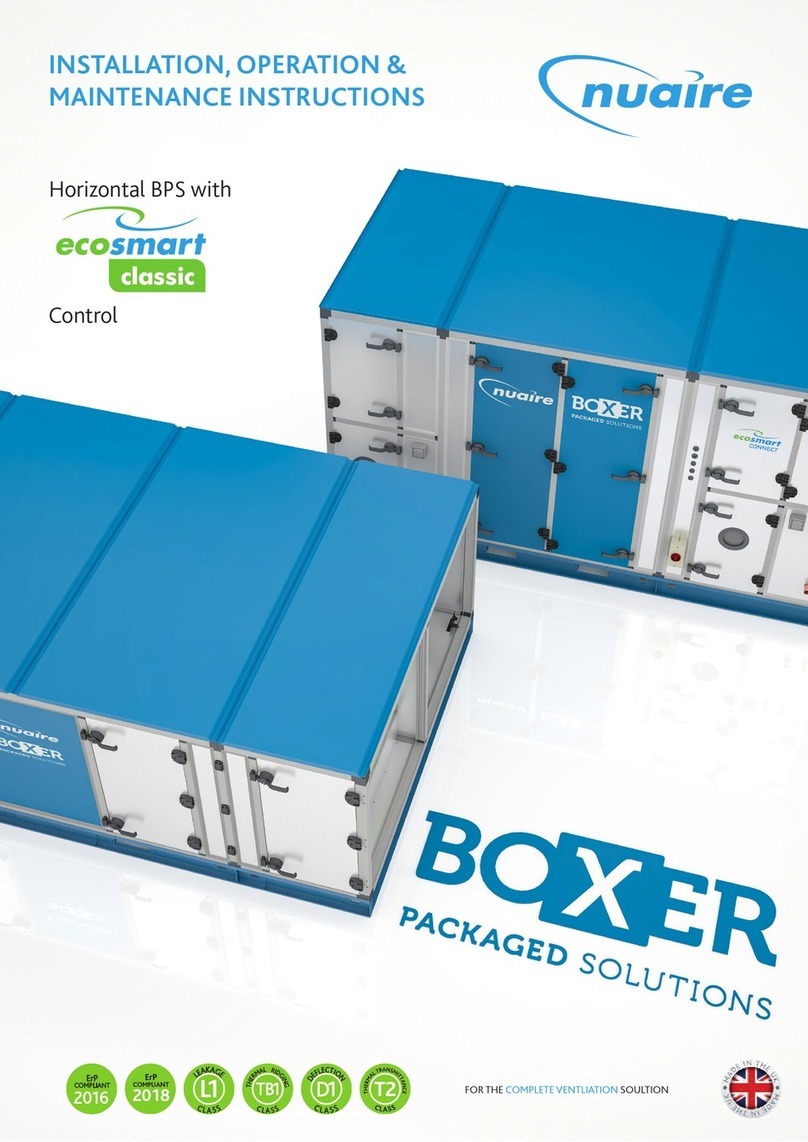 NuAire BOXER B815H Series Installation, operation & maintenance instructions NuAire BOXER B815H Series Installation, operation & maintenance instructions