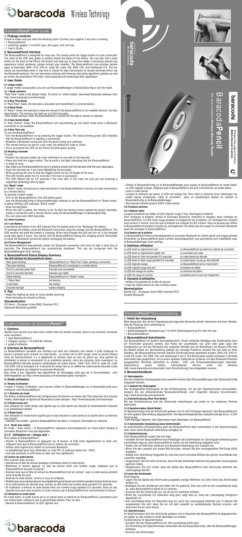 HANTZ + PARTNER BaracodaPencil manual