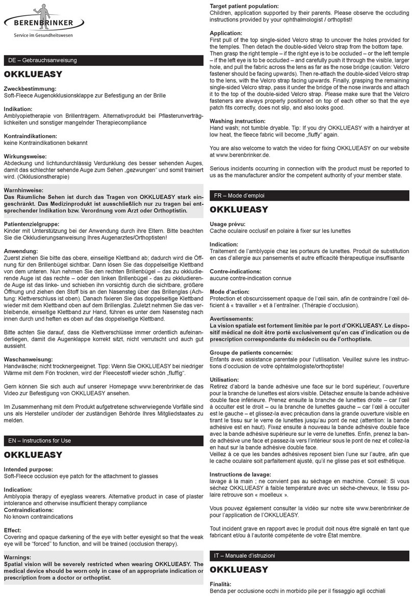 Berenbrinker OKKLUEASY Instructions for use