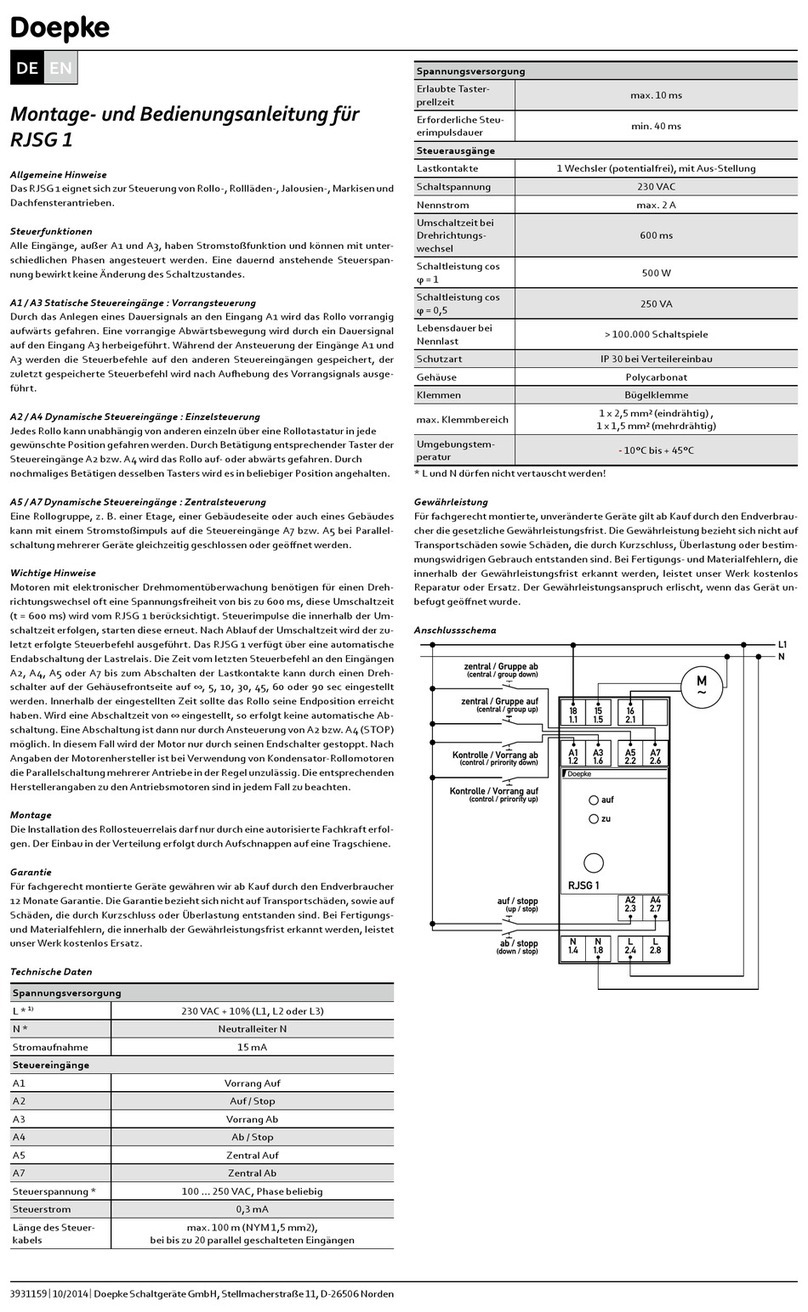 Doepke RJSG 1 Installation and operating manual