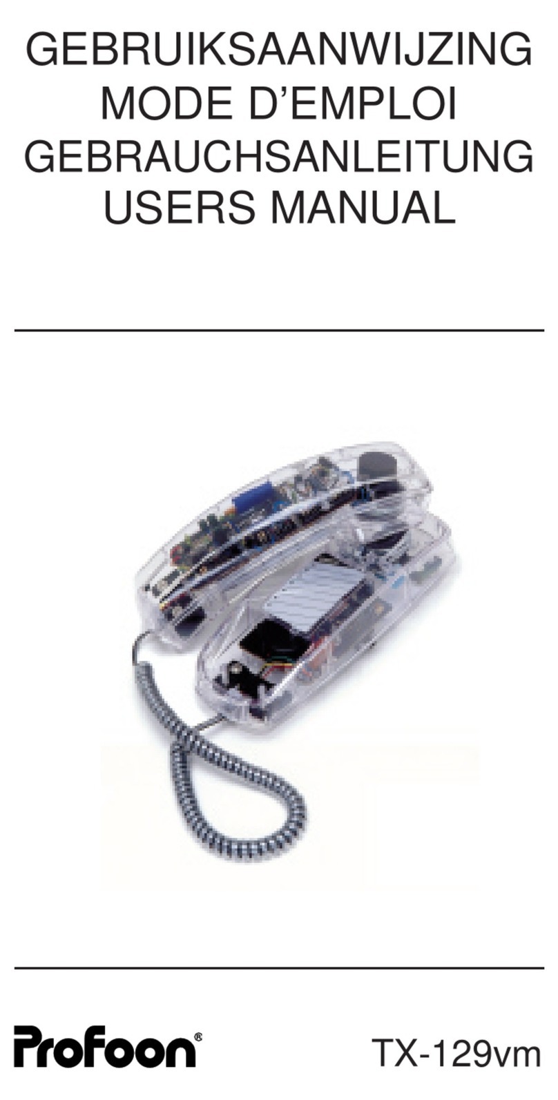 Profoon TX-129vm User manual Profoon TX-129vm User manual