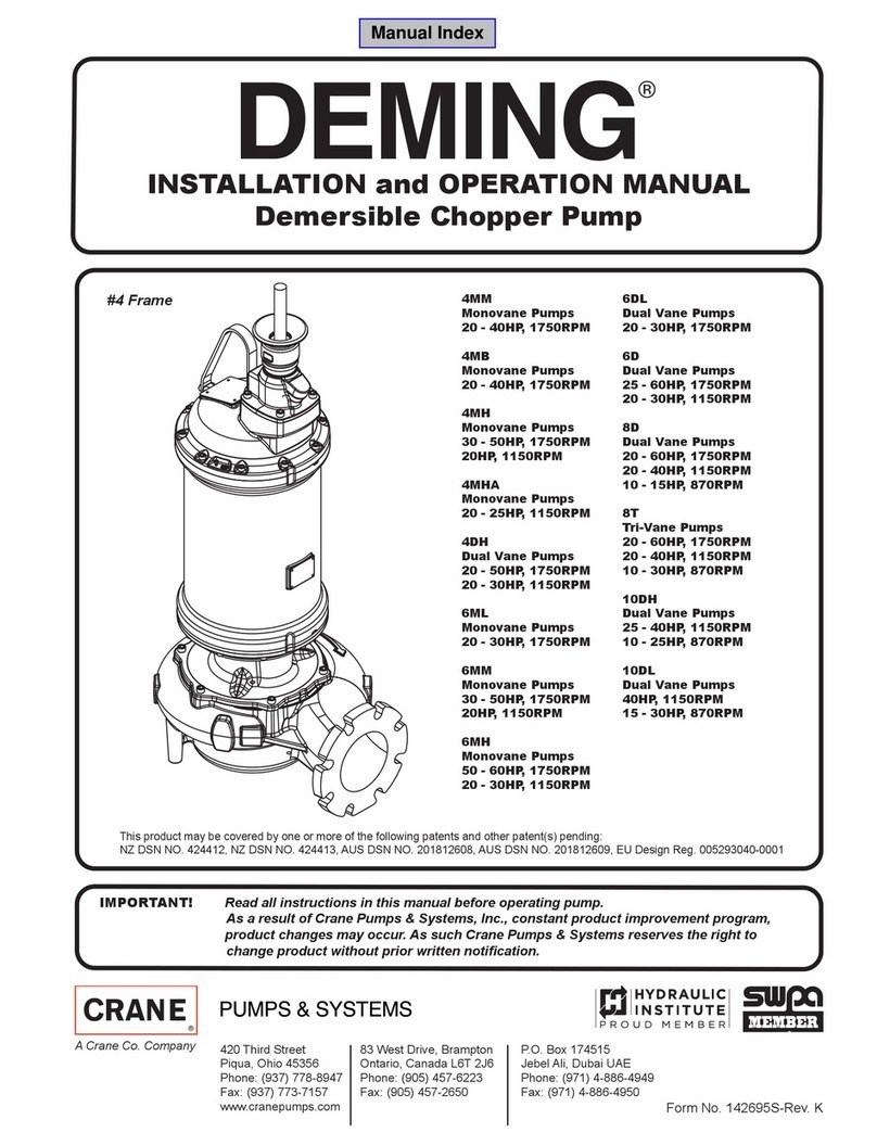 Crane DEMING 7366N-411-16-32N Installation and operation manual Crane DEMING 7366N-411-16-32N Installation and operation manual