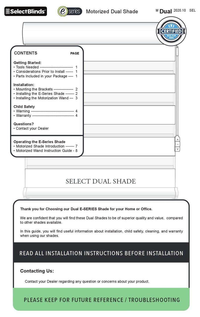 SelectBlinds Dual E Series User manual SelectBlinds Dual E Series User manual