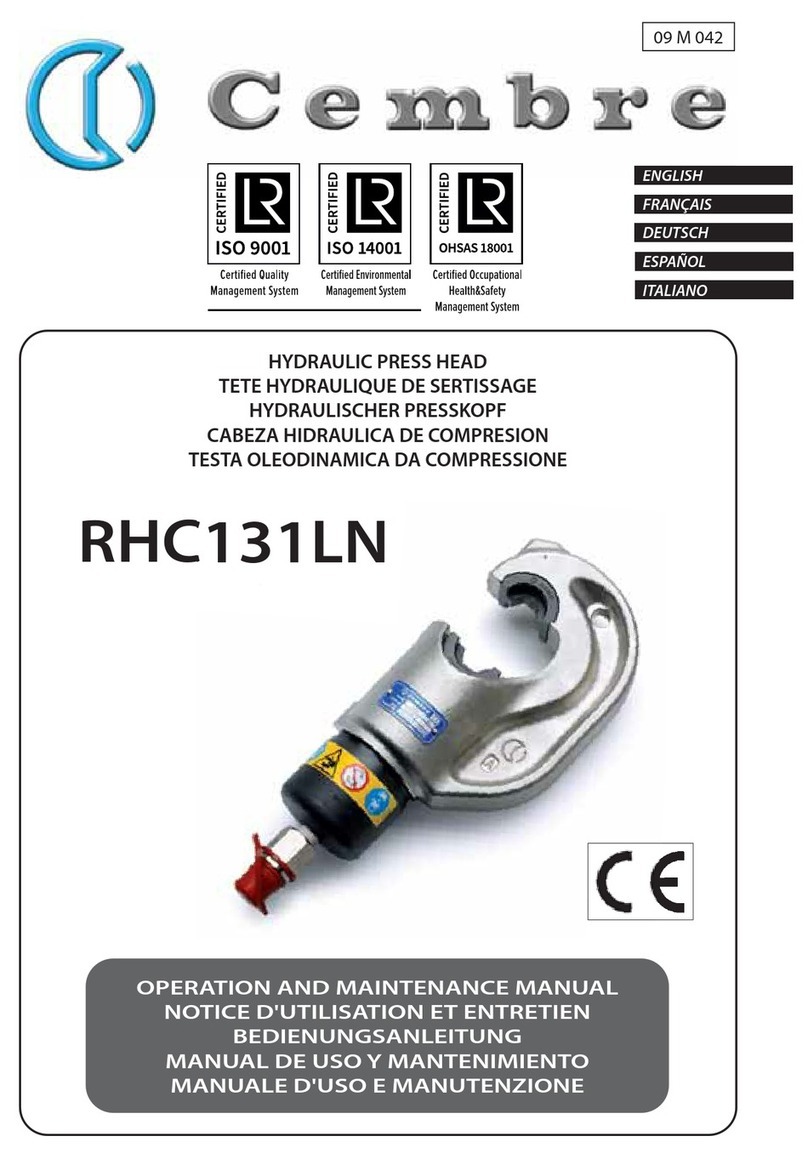 Cembre RHC131LN Operation and maintenance manual
