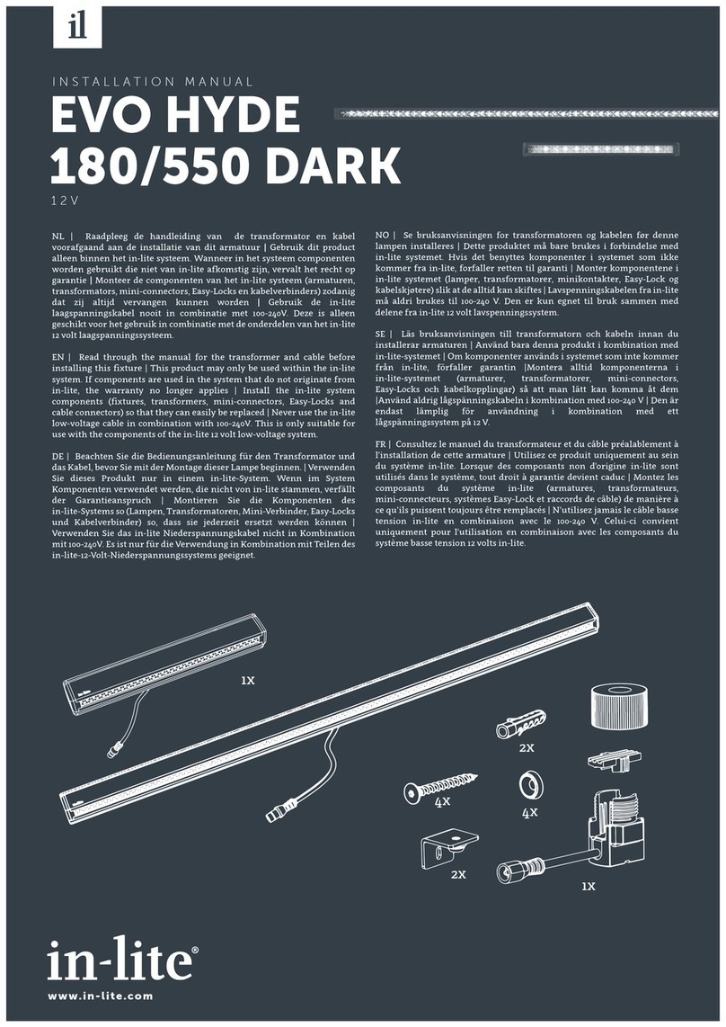 Inlite EVO HYDE 180 DARK installation manual