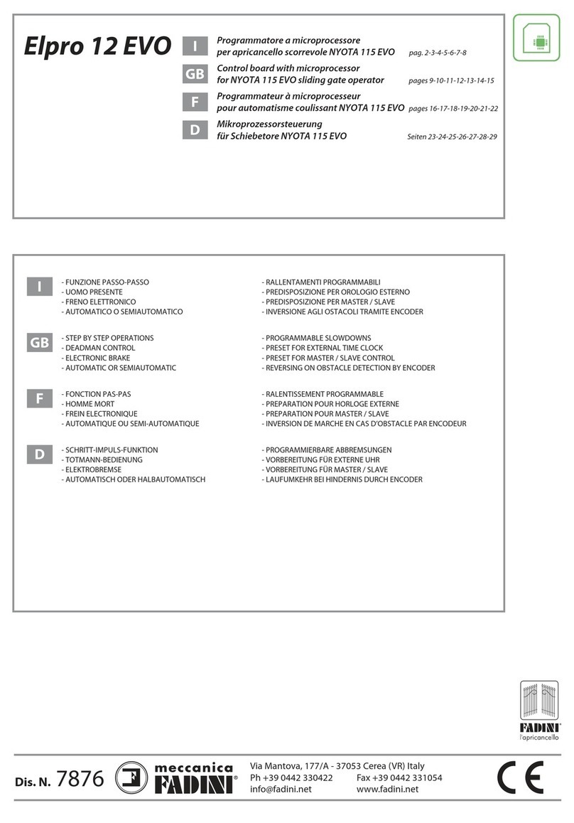 Meccanica Fadini Elpro 12 EVO instructions
