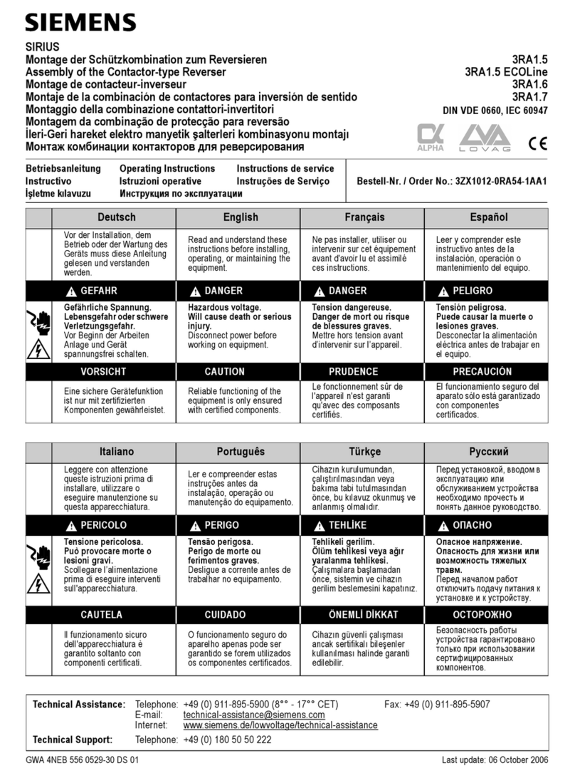 Siemens SIRIUS 3RA1.5 operating instructions
