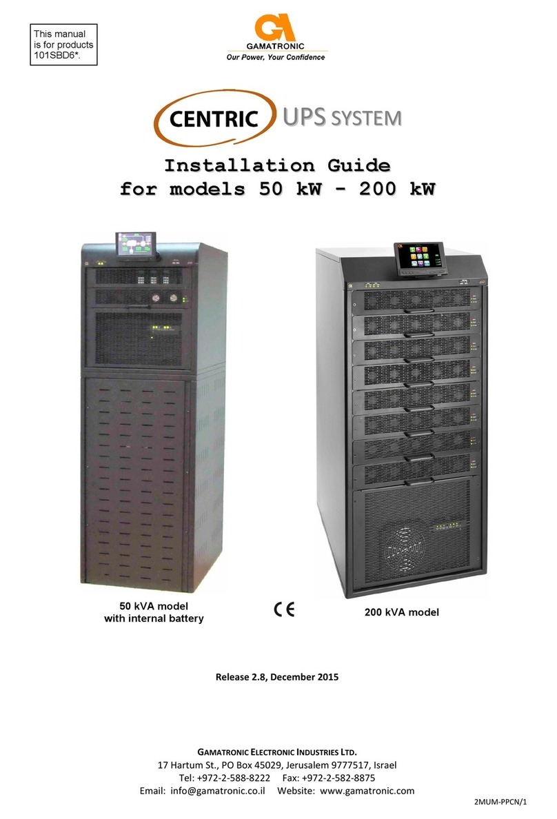 Gamatronic Centric 50 kVA User manual