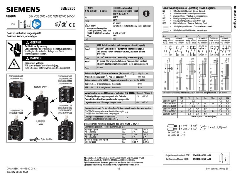Siemens SIRIUS 3SE5250 Series manual