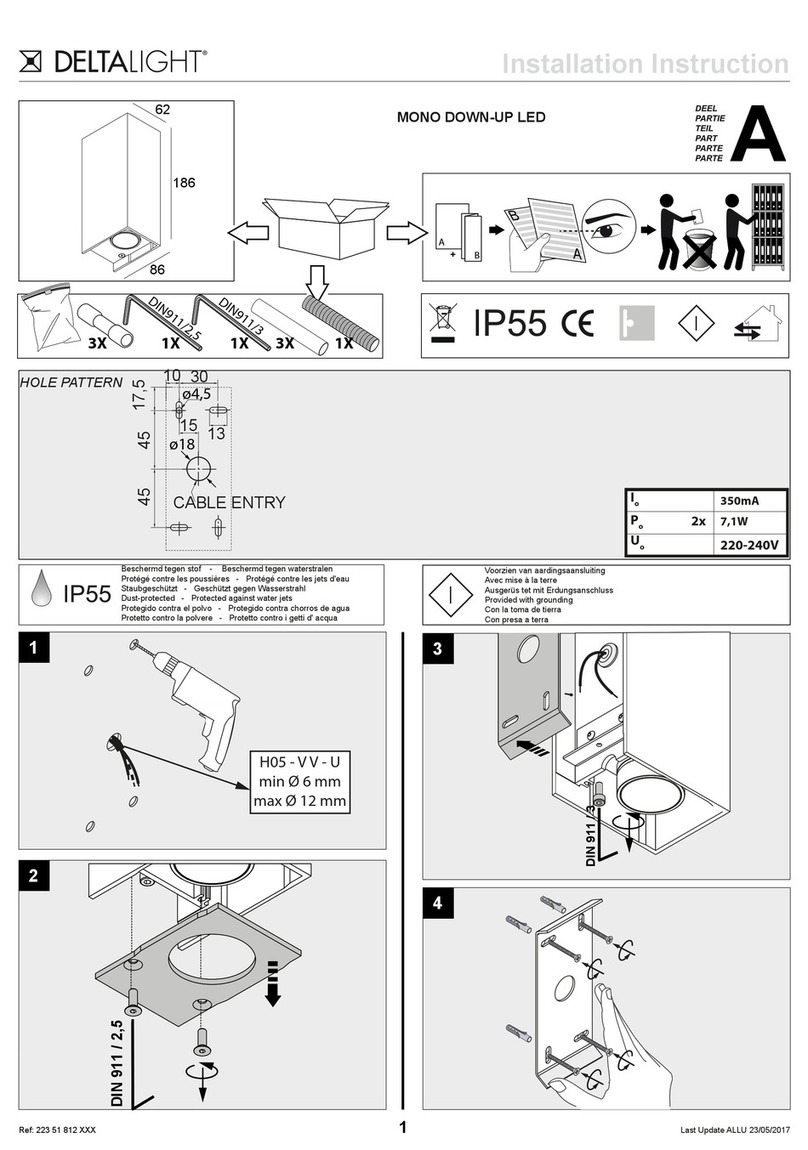 Delta Light MONO DOWN-UP LED Installation instruction Delta Light MONO DOWN-UP LED Installation instruction
