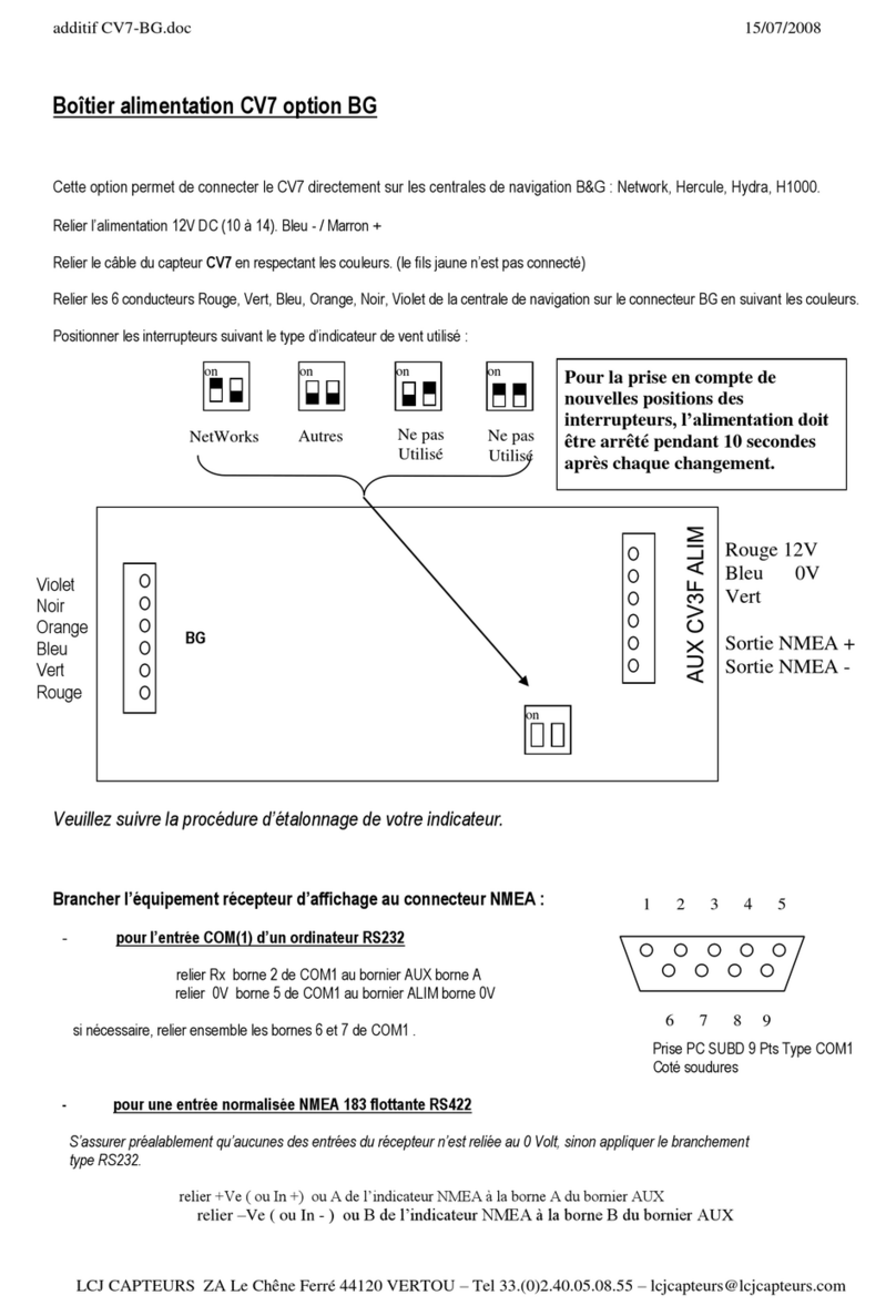 LCJ CAPTEURS CV7-BG manual