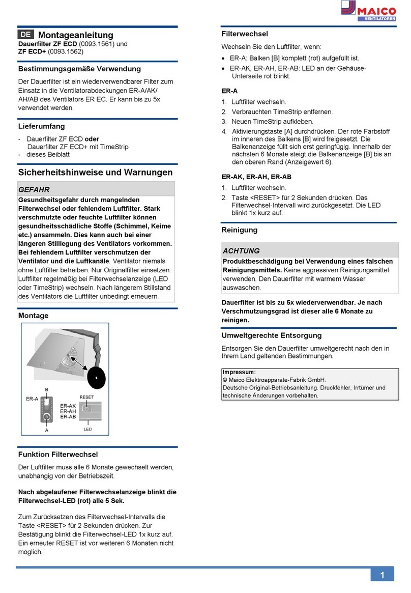 Maico ZF ECD Mounting instructions