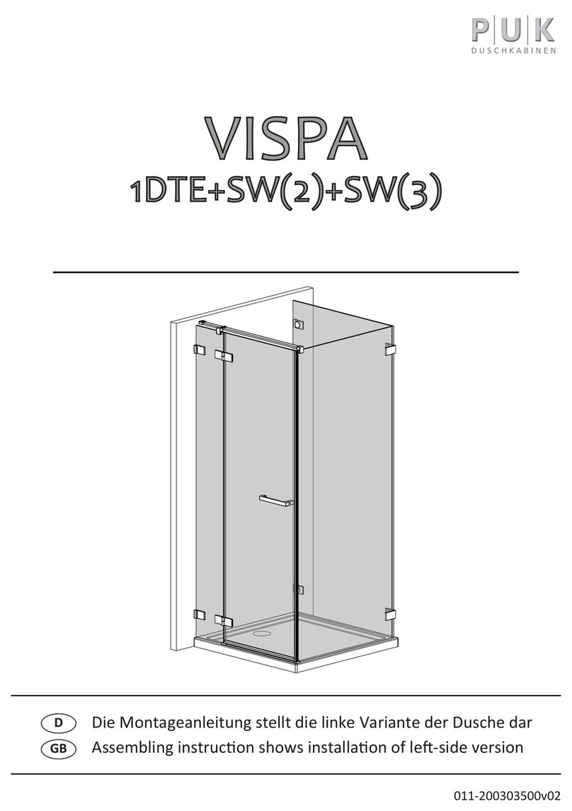 PUK Duschkabinen VISPA 1DTE+SW(2)+SW(3) Assembling Instruction