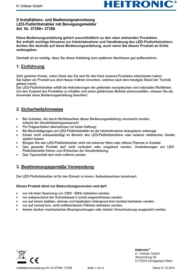 Heitronic 37356 Installation and operating instructions