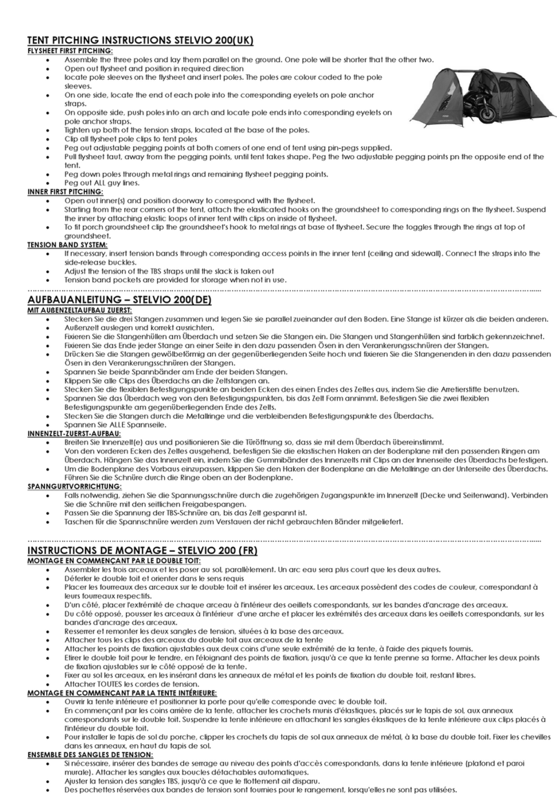 Vango STELVIO 200 Pitching instructions