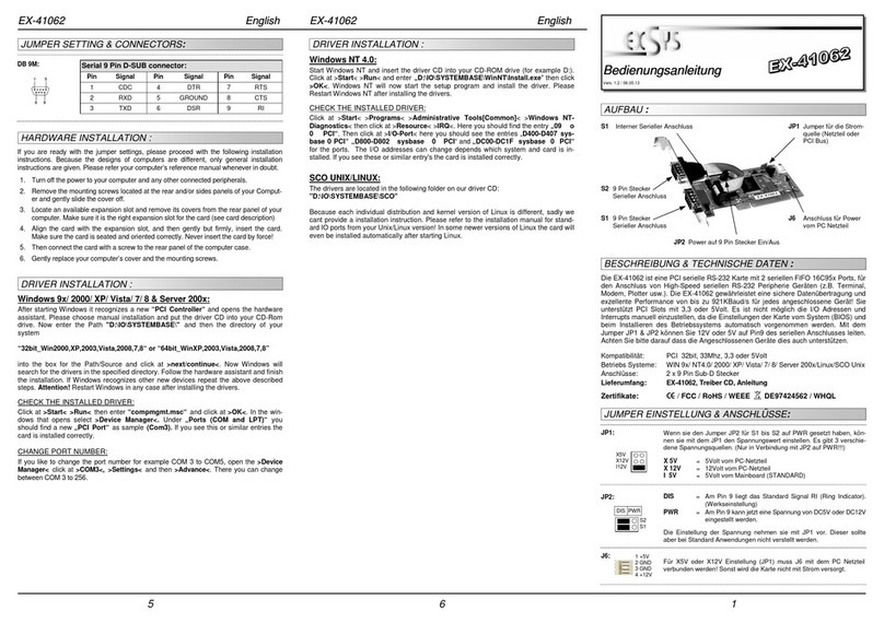 Exsys EX-41062 User manual