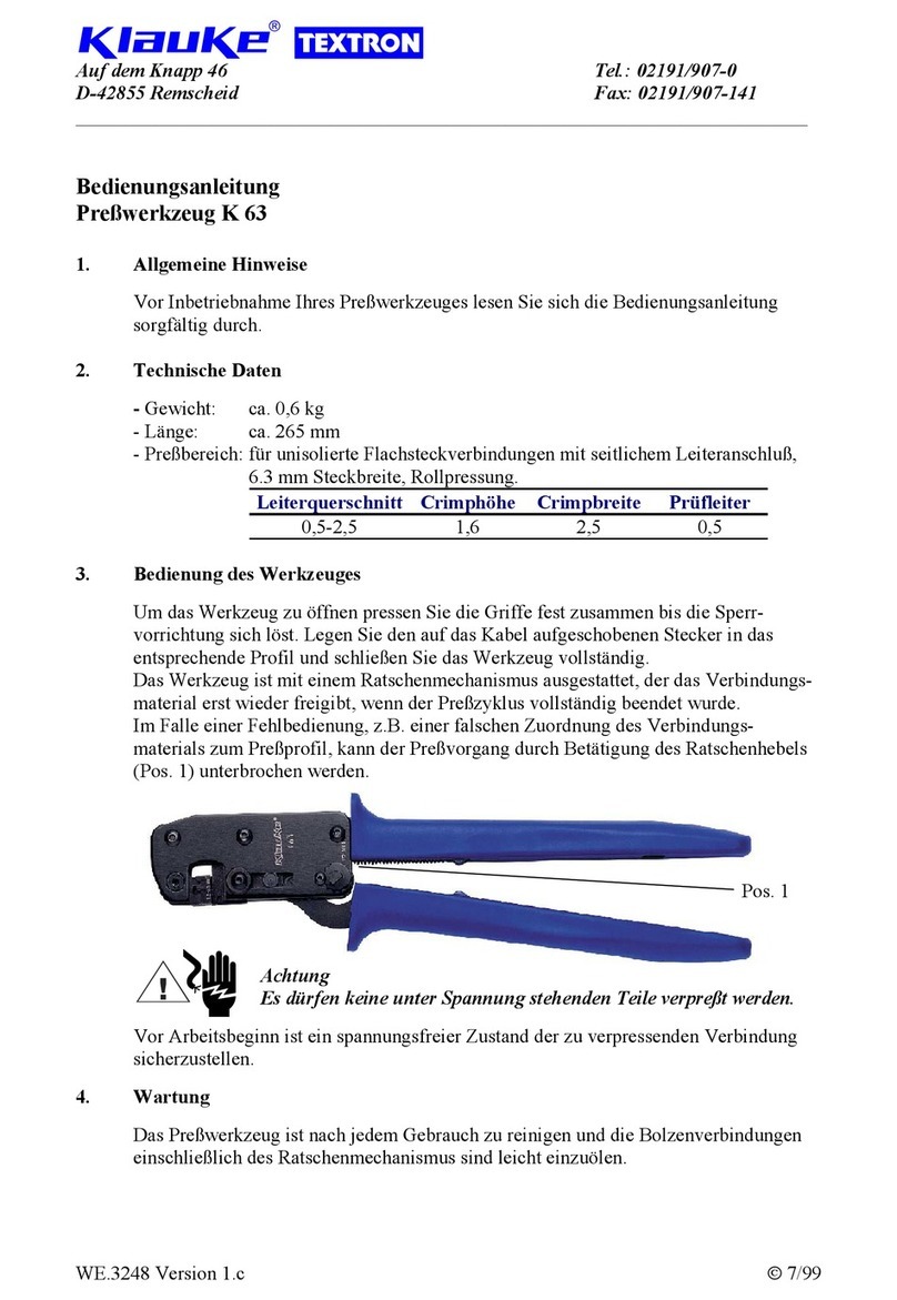 Textron Klauke K 63 User manual