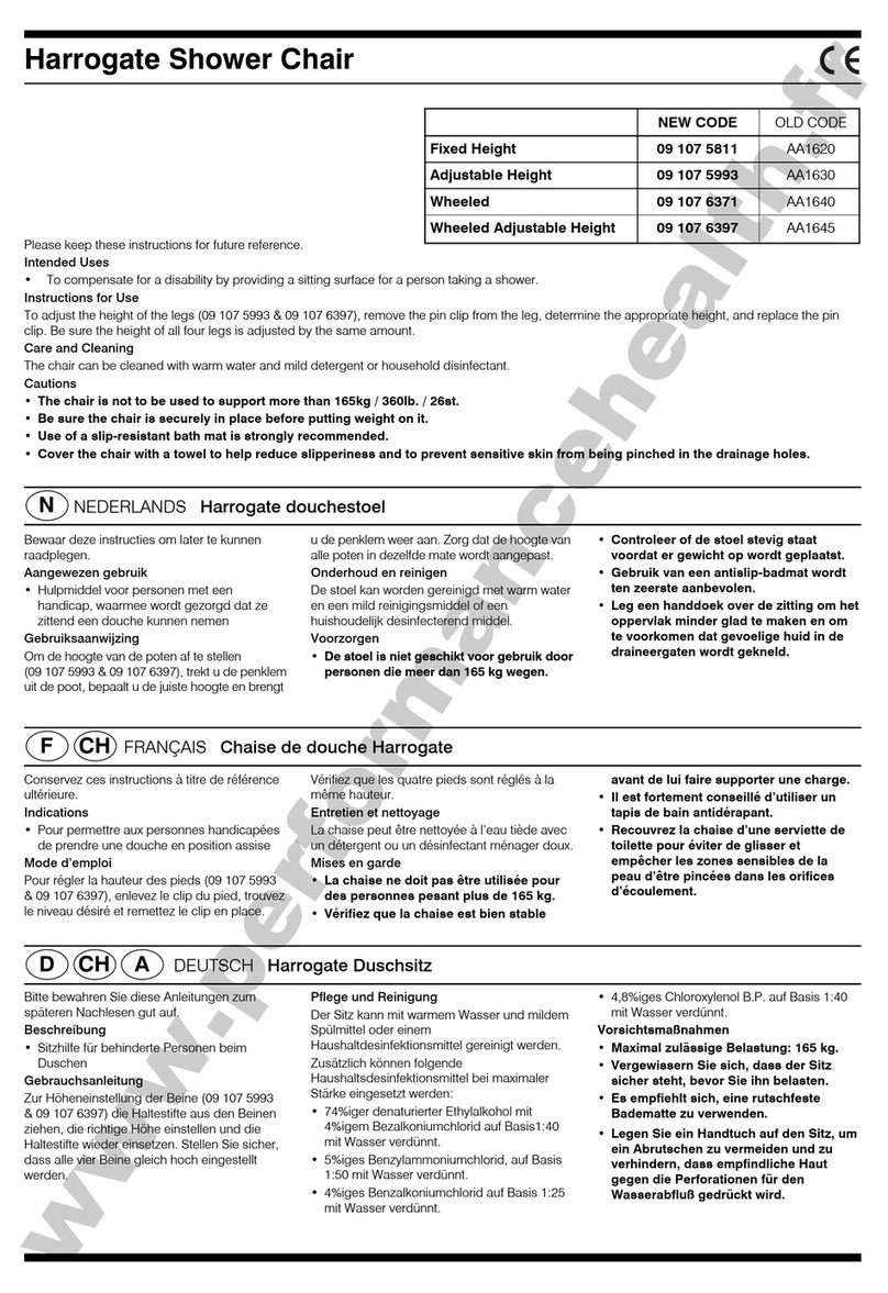 Patterson Medical Homecraft Rolyan Harrogate User manual