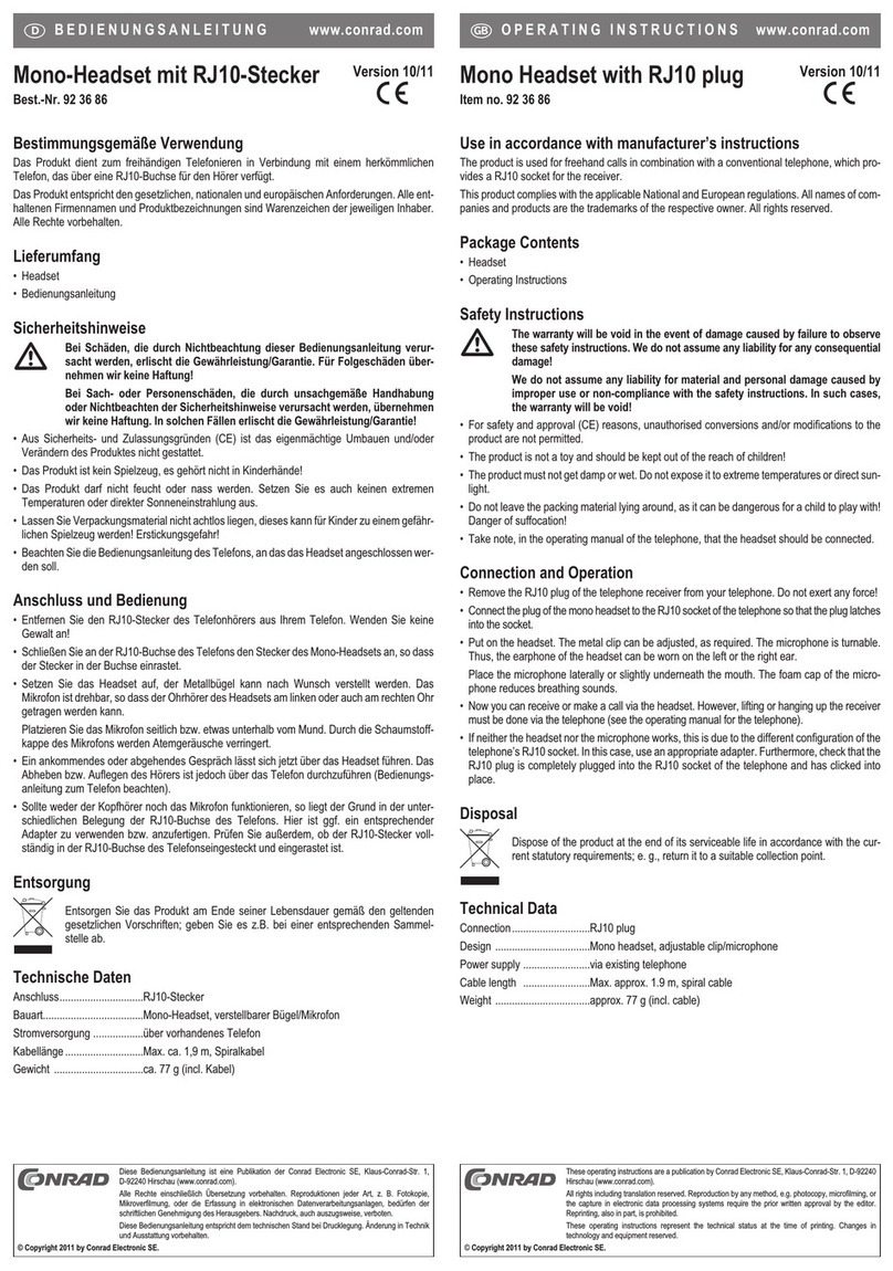 Conrad BT-923686 operating instructions