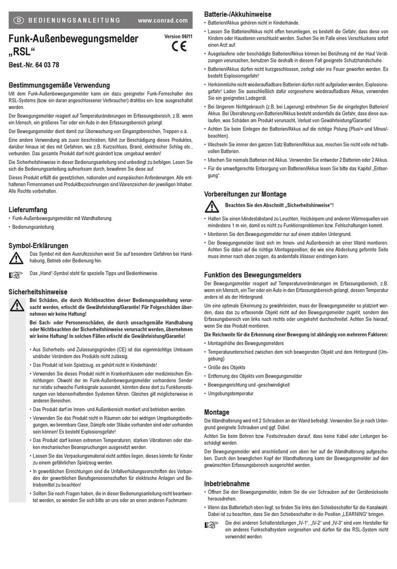 Conrad RSL Series User manual
