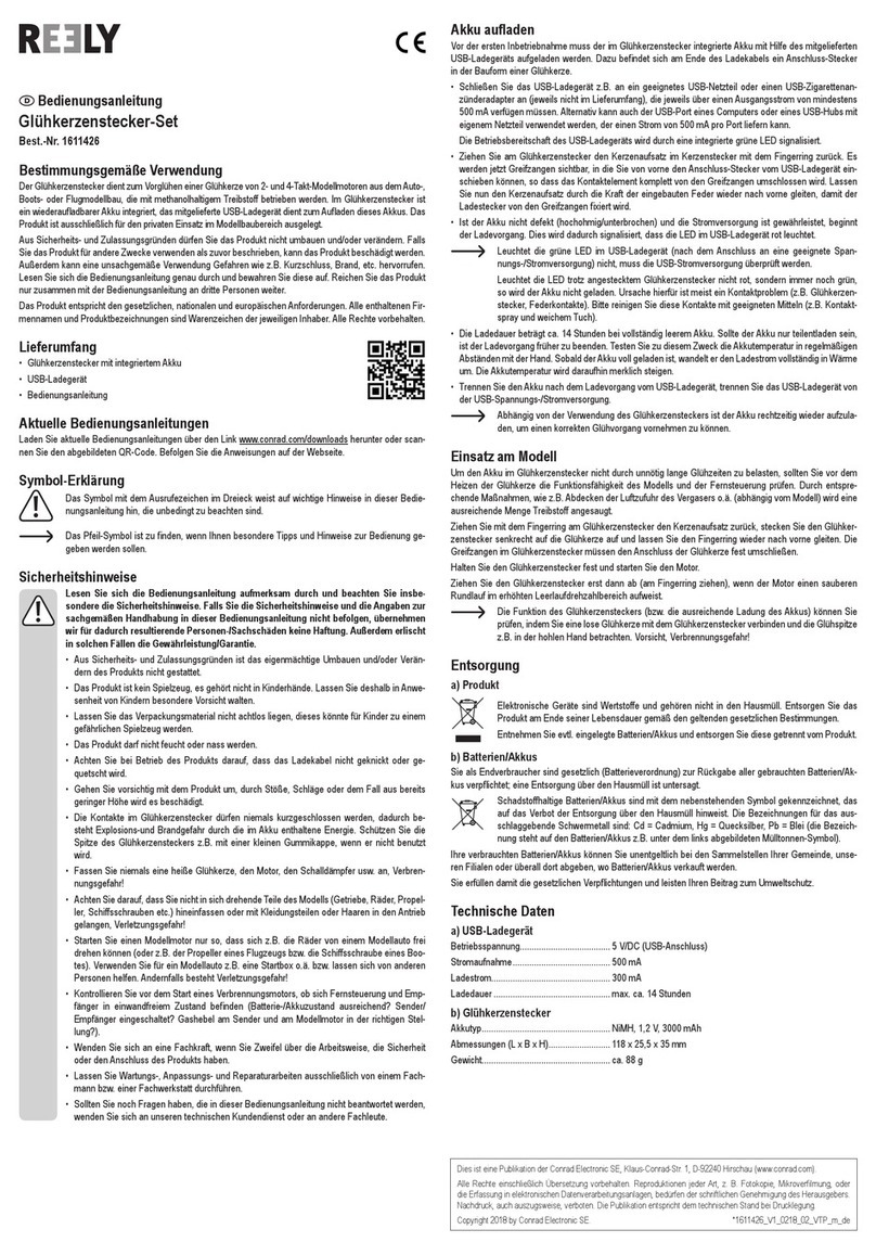 Reely RE-4834278 operating instructions
