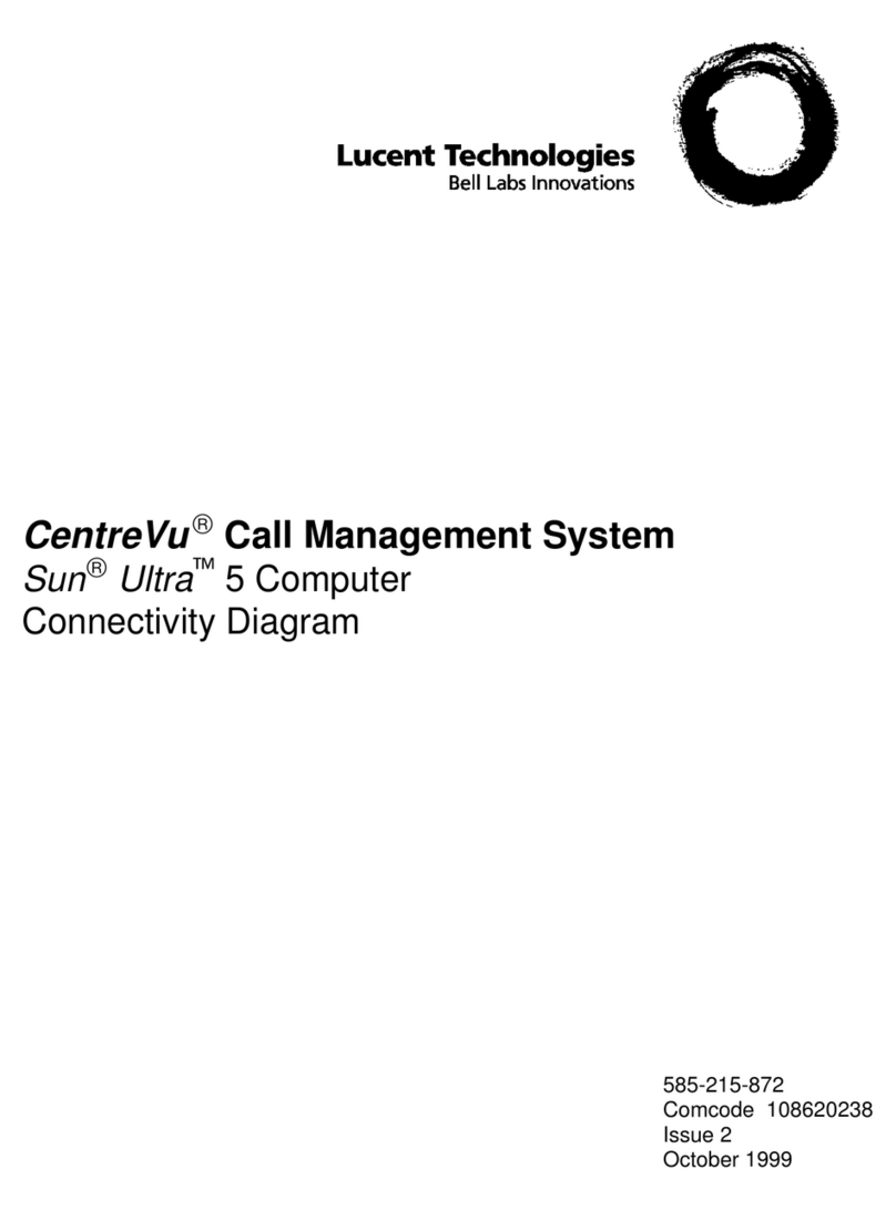 BELL LABS INNOVATIONS Lucent Technologies CentreVu Sun Ultra 5 User manual