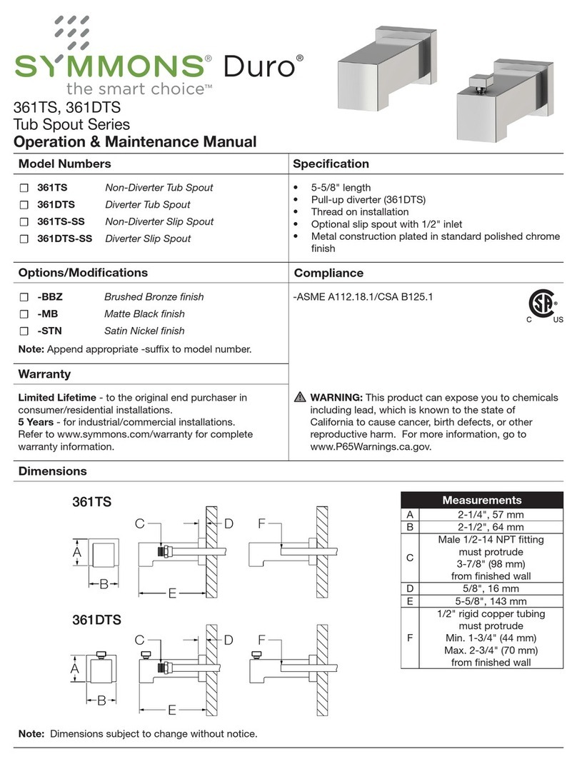 Symmons Duro 361TS Series Manual