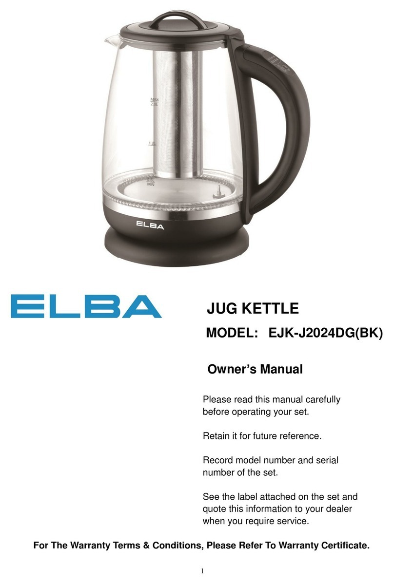 Elba EJK-J2024DG-BK owner's manual