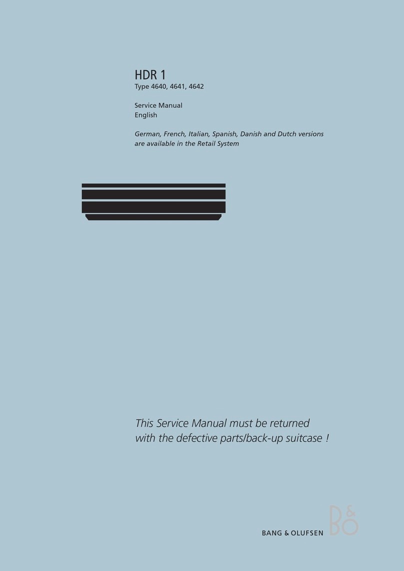 Bang & Olufsen HDR 1 Service manual
