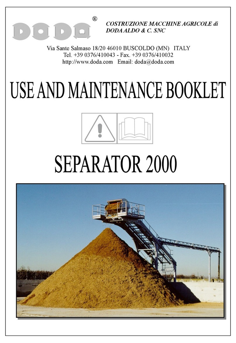 DODA SEPARATOR 2000 Use and maintenance booklet