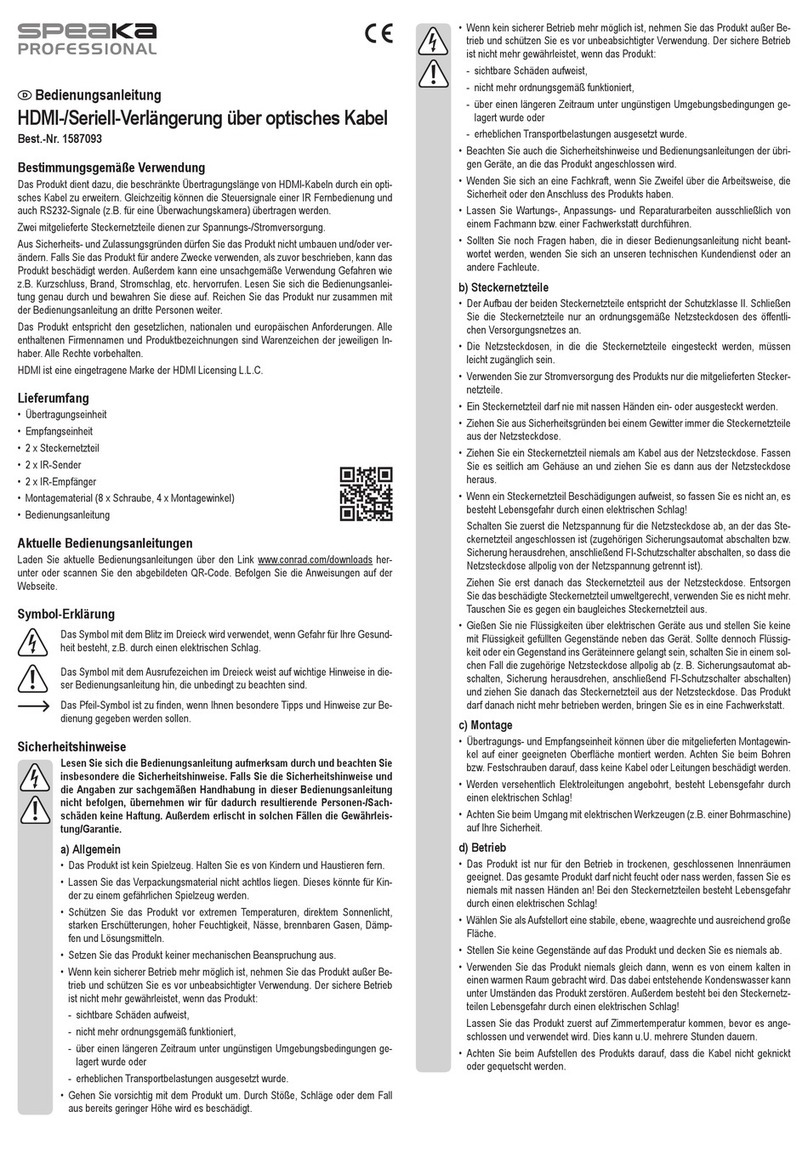 Speaka Professional HDMIV-IPSO100 operating instructions