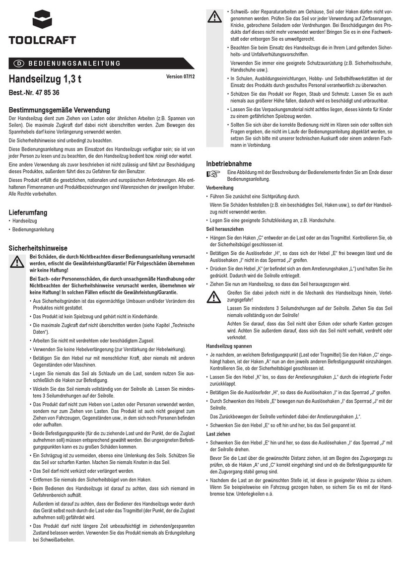 TOOLCRAFT 47 85 36 User manual