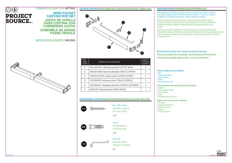 Project Source 08-3843 manual