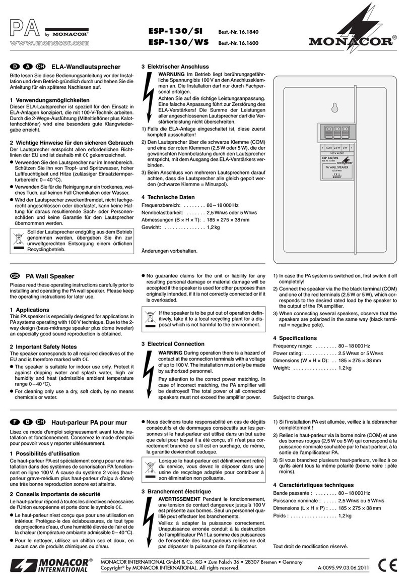 Monacor ESP-130/SI operating instructions