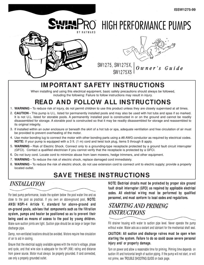 Hayward SwimPro Series User manual