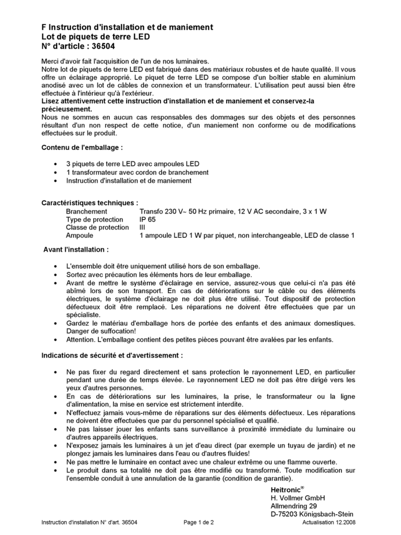 Heitronic 36504 Installation and operating instructions