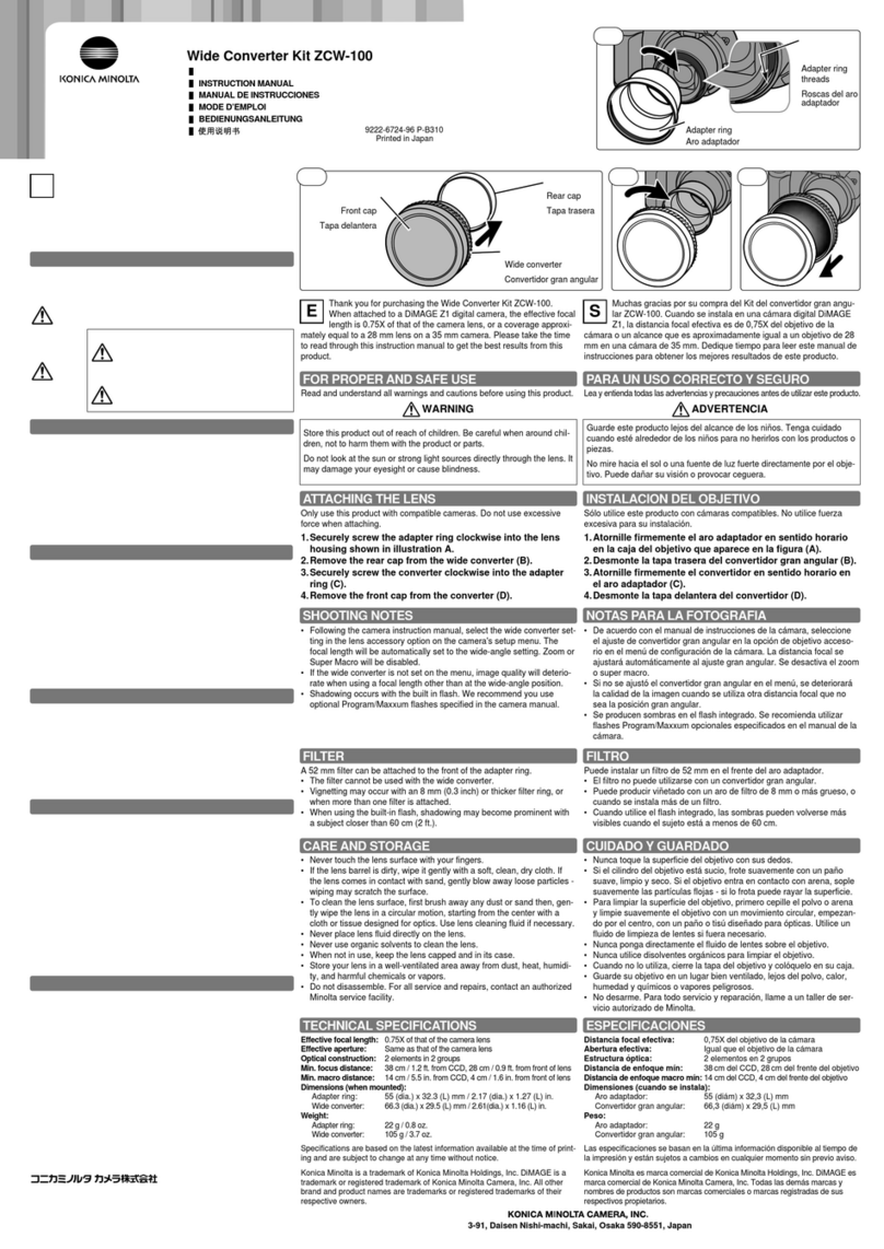 Konica Minolta ZCW-100 instruction manual