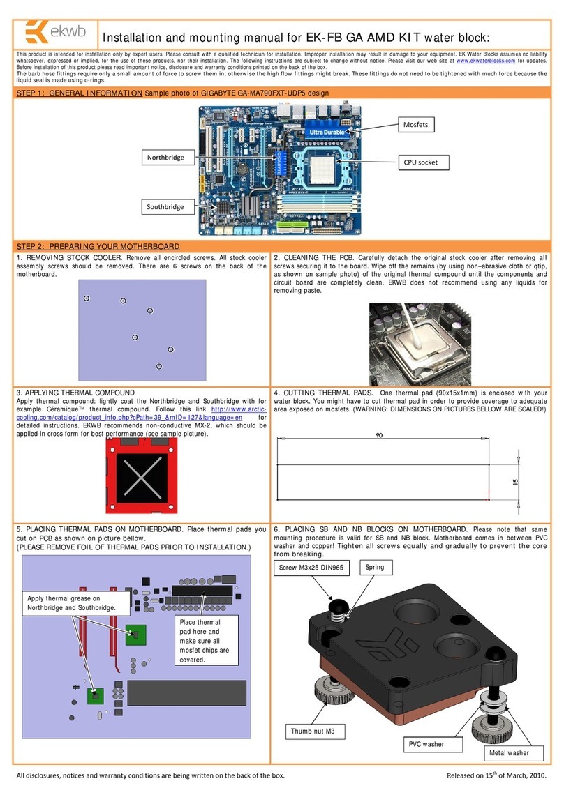 ekwb EK-FB GA AMD KIT INSTALLATION AND MOUNTING MANUAL