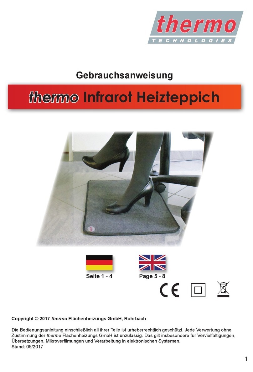 Thermo Technologies Infrared Heating Carpet User manual